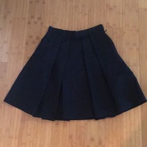 Pink Tartan Black Pleated A-line skirt